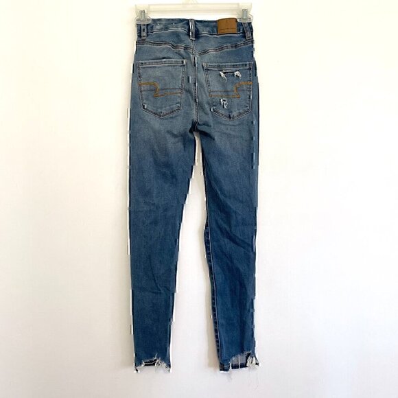 AMERICAN EAGLE Ne(x)t Level Stretch Hi-Rise Jegging Ripped High Waisted 00 CURVY - Picture 9 of 12